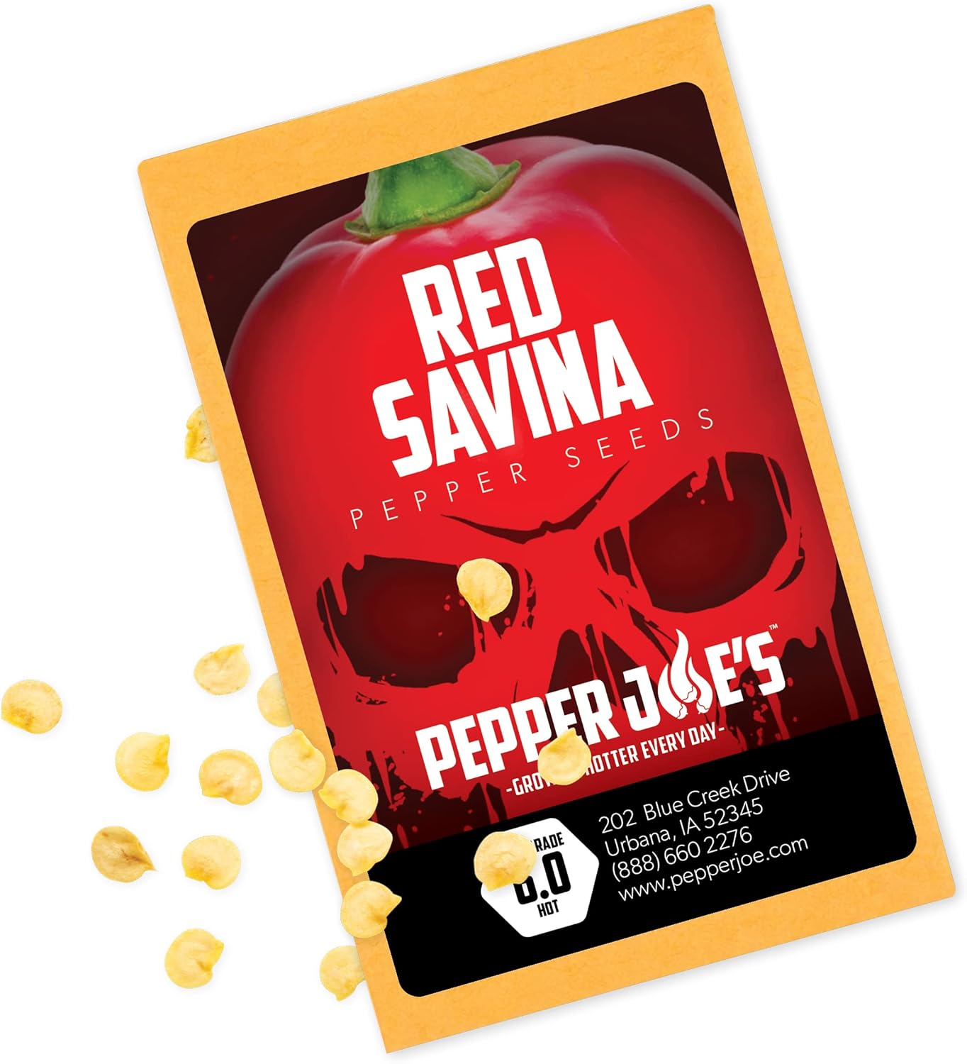 Pepper Joe’s Red Savina Habanero Pepper Seeds ­­­­­– Pack of 10+ Hot Habanero Chili Pepper Seeds – USA Grown ­– Premium Non-GMO Red Savina Seeds for Planting in Your Garden