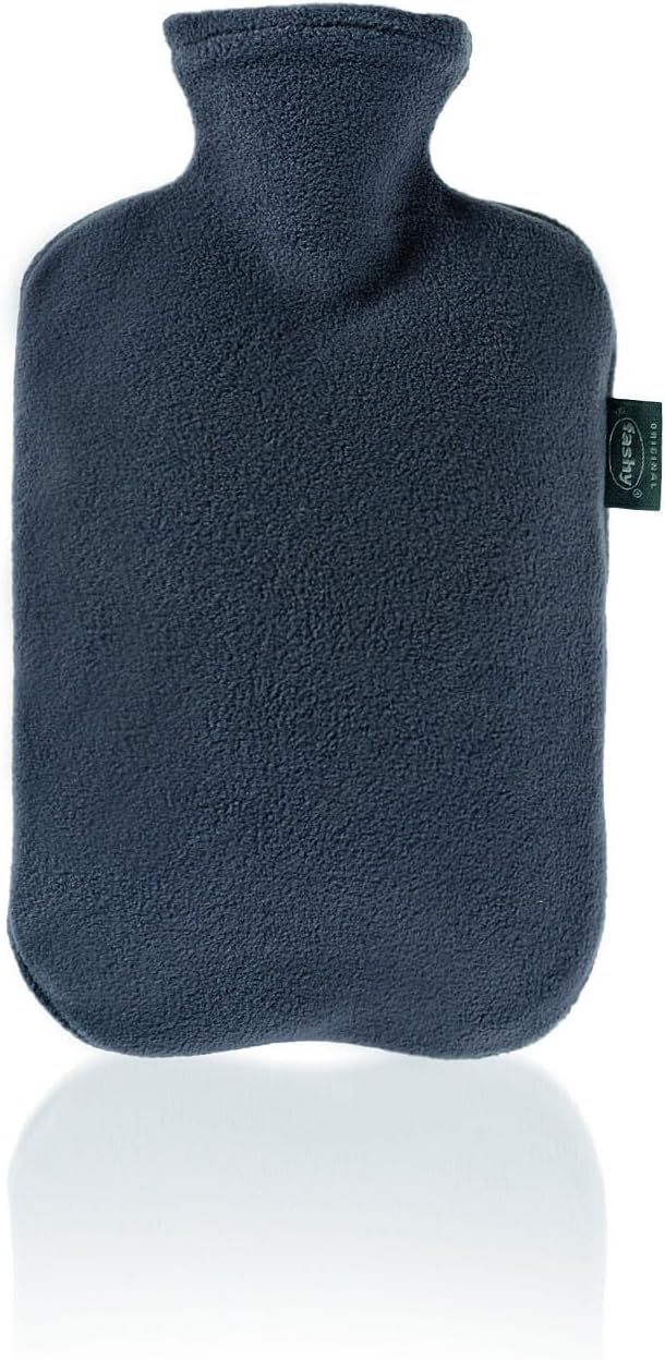 Fashy Hot Water Bottle with Fleece Cover (Assorted Colors)