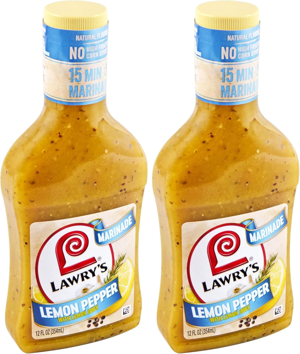 Lawry's Lemon Pepper with Lemon Juice Marinade, 12 fl oz (Pack of 2)