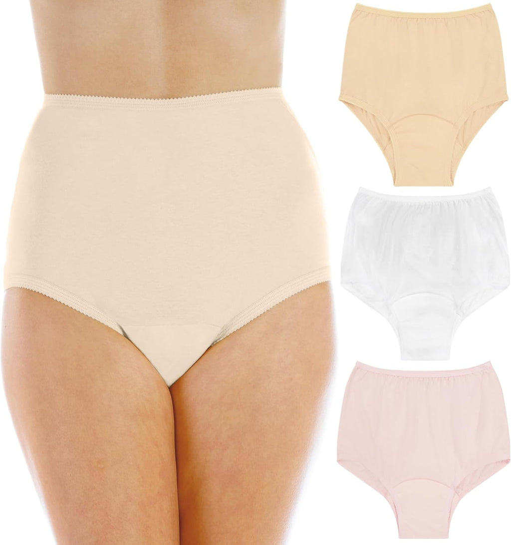 Wearever Women's Cotton Comfort Incontinence Panties for Bladder Control with Regular Absorbency - Reusable & Washable Leak Proof Underwear 150 ml (Pack of 3) (Pastel) (2X) (Fits Hip Sizes: 45-48")
