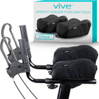 Vive Upright Walker Forearm Pads For Seniors (2 Pcs) - Foam Lightweight Armrest Cover - Stand up, Tall Upwalker Accessories - Soft, Comfortable Rest For Arms, Machine Washable - Nonslip Bottom (Black)
