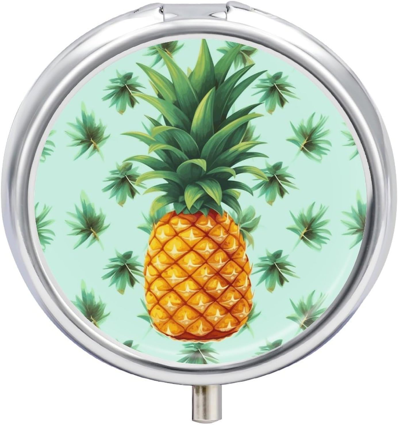 Pill Box Portable Tropical Fruit Pineapple Pill Case Cute Pill Organizer for Vitamins Supplements