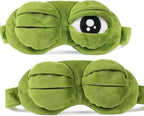 2Pcs Sleep Eye Mask for Women Kids, Shinywear Eye Mask for Sleeping, Cute Sad Frog Blindfold Plush Funny Eye Shade Cover for Travel Yoga Nap Block Out Light - Soft Cotton Inside for Sensive Skin