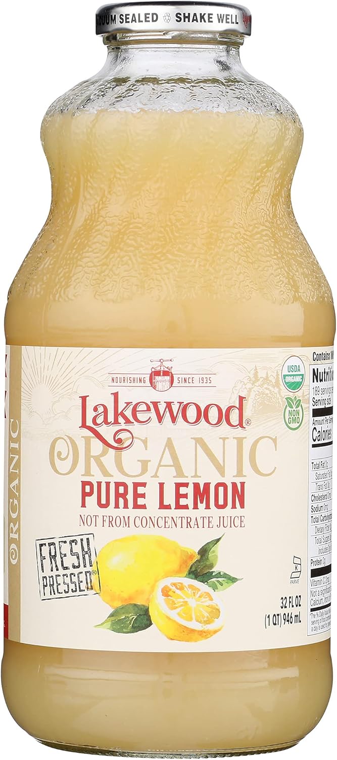 Lakewood Organic Pure Lemon, 32 Ounce (Pack of 6)