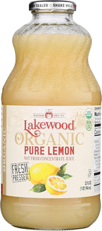 Lakewood Organic Pure Lemon, 32 Ounce (Pack of 6)