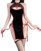 SINMIUANIME Sexy Cosplay Lingerie Qipao Costume Cheongsam Dress For Women Anime Babydoll Suit Chinese Style Cheongsam