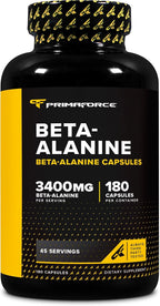 Primaforce Beta Alanine Capsules 3,400mg, 180 Capsules (45 Servings) - Potent Beta-Alanine Supplement