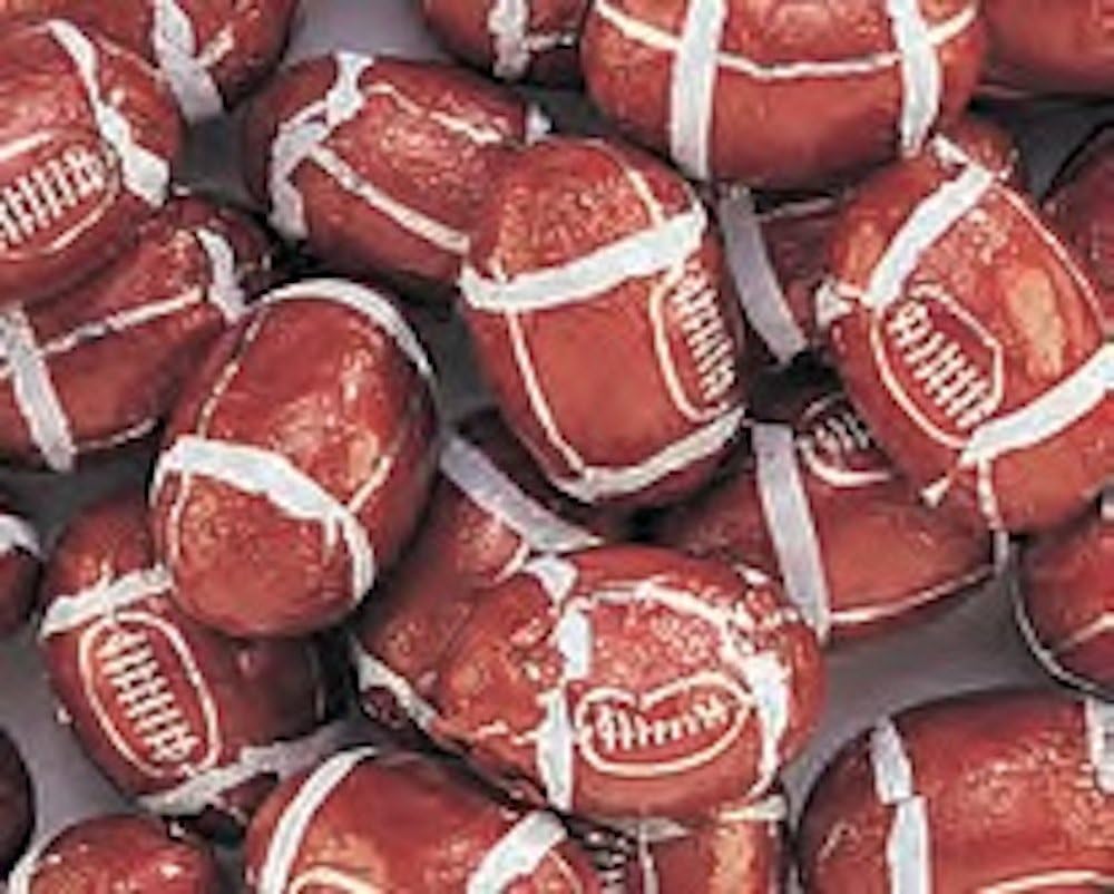Foiled Milk Chocolate Footballs 1LB Bag