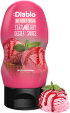 Diablo Strawberry Dessert Sauce | No Added Sugar | Gluten Free | Diabetic Friendly | Hamper Available - Perfect for Gifting | 355g 12.52oz