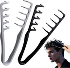 2Pcs Texture Comb, Volumizing Texture Comb for Men & Women, Wide-Tooth Hair Comb for Fluffy & Layered Hairstyles (Grey + Black)，Daily Use Styling Tool for Voluminous Texture, Waves, and Natural Bangs