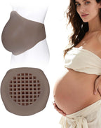 Silicone Fake Pregnancy Pregnant Belly with Ventilation Grid Realistic Beer Belly for Cosplay Actors Film Props (Mid Trimester, Waist S Size, Black)