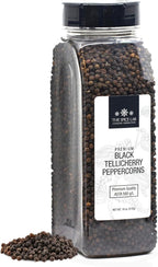 The Spice Lab Black Tellicherry Peppercorns for Grinder Packed in the USA - Steam Sterilized Kosher Non-GMO All Natural Black Pepper 5015 (18 Oz)