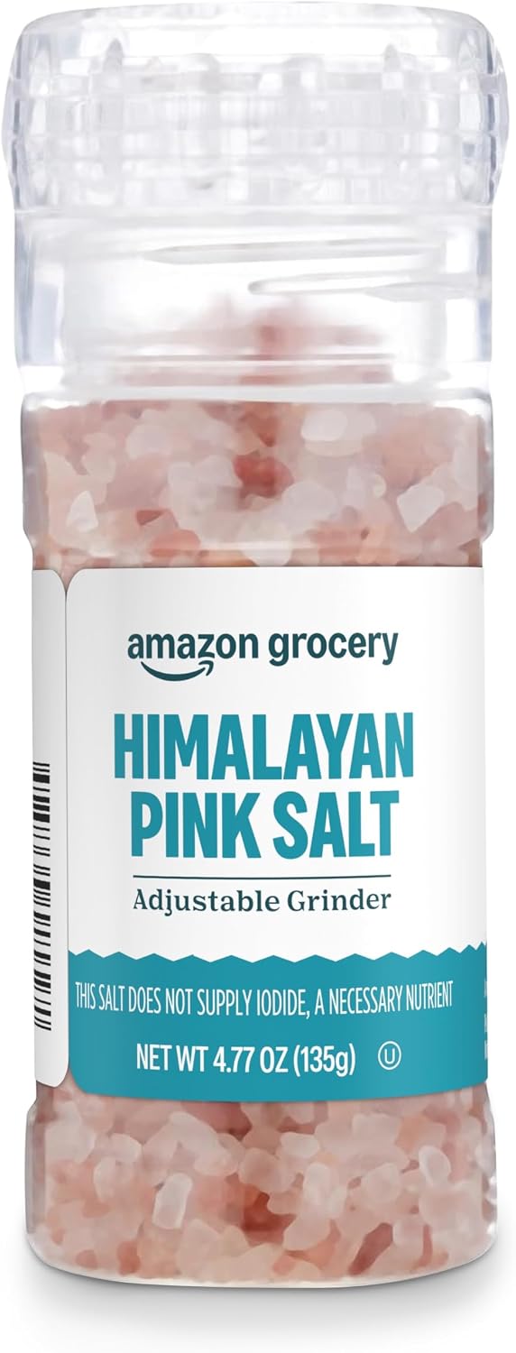 Amazon Grocery, Himalayan Pink Salt Adjustable Grinder, 4.77 Oz