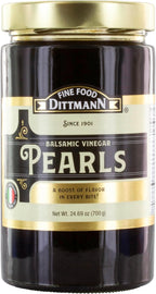 Balsamic Vinegar Pearls, 24.69 oz Jar – Rich Balsamic Vinegar Flavor from Modena – Ideal for Salads, Carpaccio, Cheese & Desserts