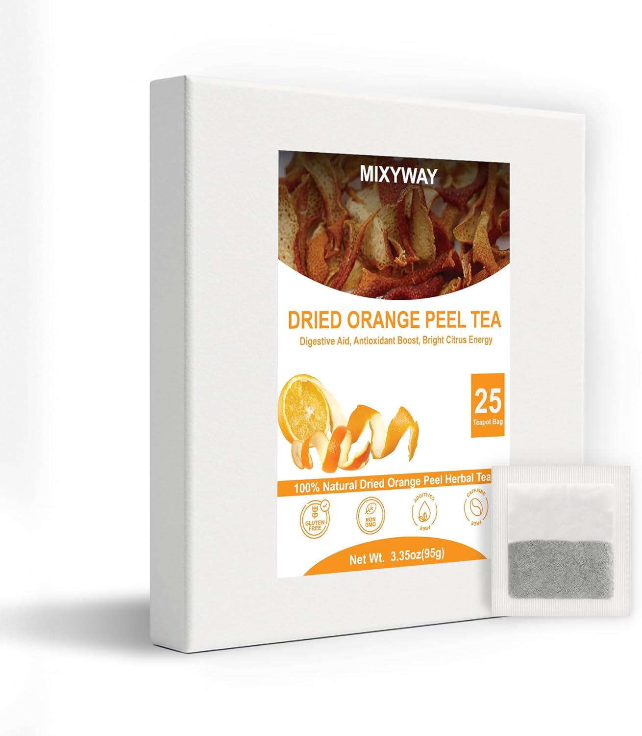 MIXYWAY Orange Peel Teapot bag - 25 Teapot Bags 3.35 OZ (95 g.)