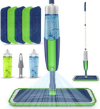 Spray Wet Mops for Hardwood Floor Cleaning: MEXERRIS Floor Mop with 5 Washable Pads for Swiffer Powermop & 2 Refillable Bottles - Home Commercial Dust Dry Mops for Wood Laminate Vinyl Tiles Ceramic