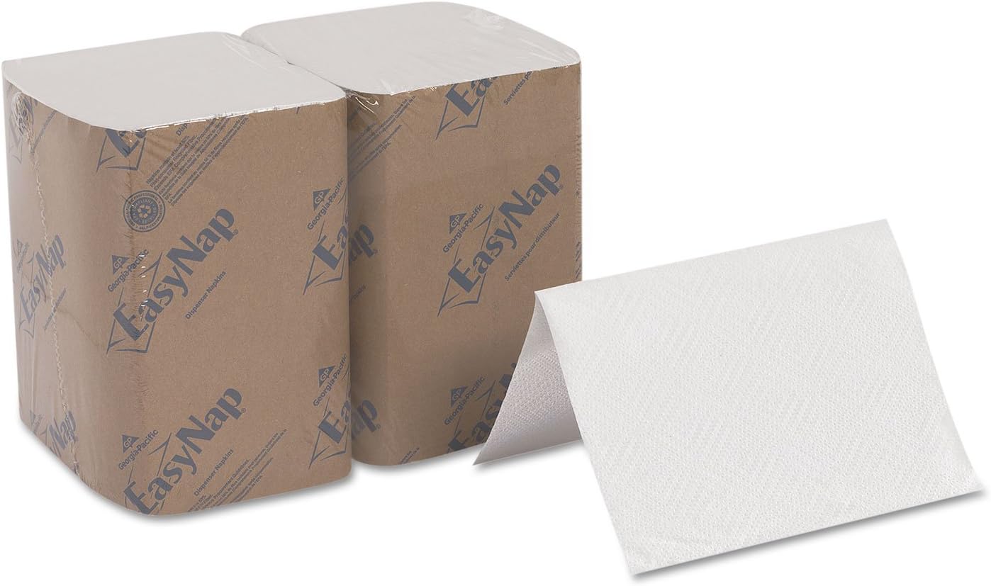 Georgia-Pacific 3213000 EasyNap 2-Ply Embossed Dispenser Napkins, White (Pack of 3000)