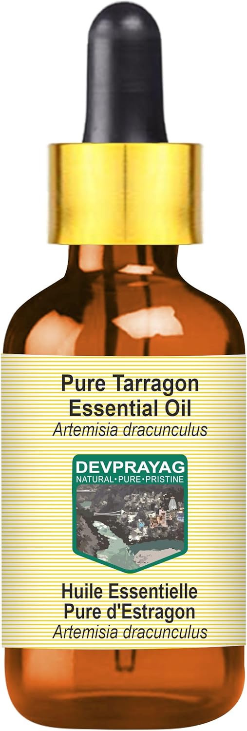 Pure Tarragon Essential Oil (Artemisia Dracunculus) with Glass Dropper Steam Distilled 100ml (3.38 oz)