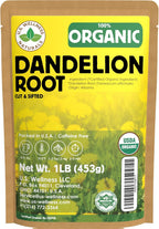 Dandelion Root Tea 1LB (16Oz) | 100% Certified Organic | Loose Dandelion Root Tea (200+ Cups) Cut and Sifted| 100% Raw Albanian Harvest | by U.S. Wellness Naturals