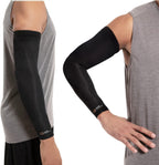 Copper Compression Arm Sleeve - Copper Infused Full Arm Brace for Forearm, Bicep, Triceps - Tennis Elbow, Basketball, Golf, Arthritis, Tendonitis, Bursitis, Post Surgery Rehab - Odor Resistant - Black - M