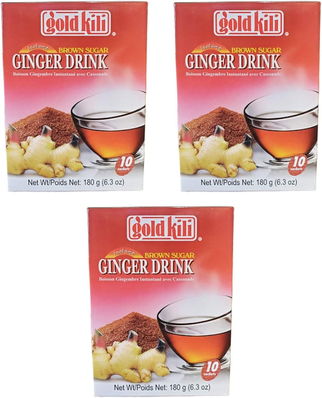 Gold Kili Instant Brown Sugar Ginger Drink (3 Pack, Total of 540g)