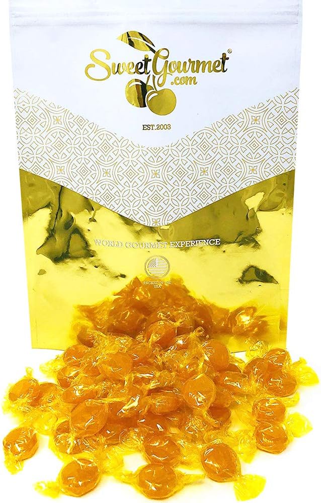SweetGourmet Butterscotch Buttons | Arcor Premium Bulk Wrapped Hard Candy | 5 Pounds