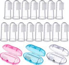 Boao 36 Pcs Baby Finger Toothbrushes with Storage Case Infant Toddlers Teeth Brushes Soft Silicone Baby Tongue Cleaners for Oral Cleaning Tooth Training Supplies