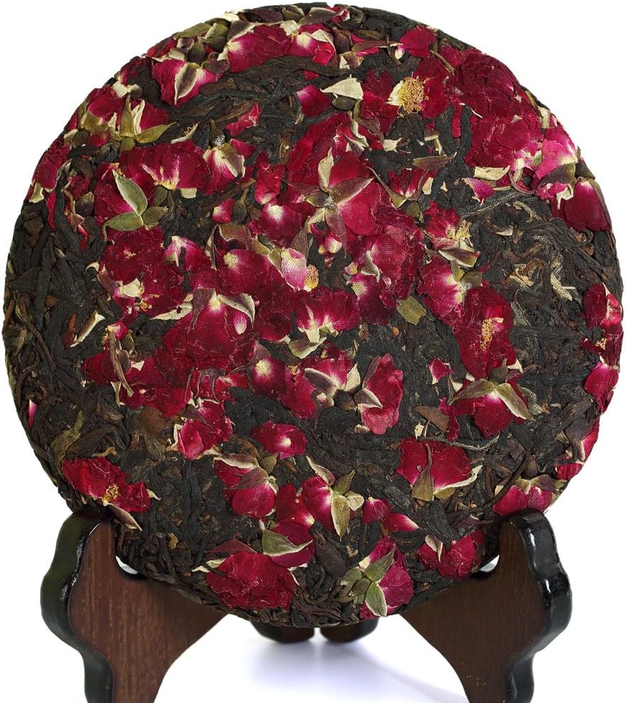 GOARTEA Dianhong Black Tea Cake - 200g / 7.05oz 2018 Year Red Rose Flower - Chinese Yunnan Fengqing Dian Hong Loose Leaf