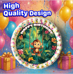 7.5x Inch Edible Cake Toppers – Monkey Themed Birthday Party Collection of Edible Cake Decorations