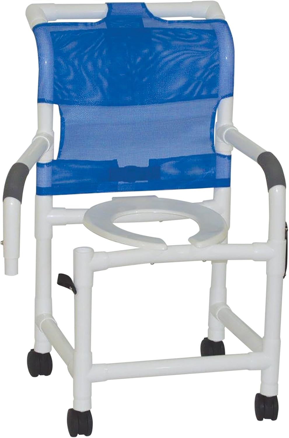 MJM International 118-3TW-DDA Standard Shower Chair with Double Drop Arms, 300 oz Capacity, 40.5" Height x 22" Width x 25.25" Depth, Royal Blue/Forest Green/Mauve