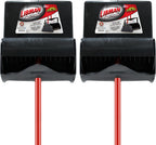 Libman Commercial 919 Lobby Dust Pan and Broom Set (Open Lid), 41" Length, 12" Width, Black/Red (Pack of 2)