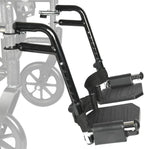 Universal Wheelchair Footrest Replacement - Adjustable Composite Footboard & Heel Loop, Foldable Comfort Support, Affordable, Black, Lightweight, Easy Installation
