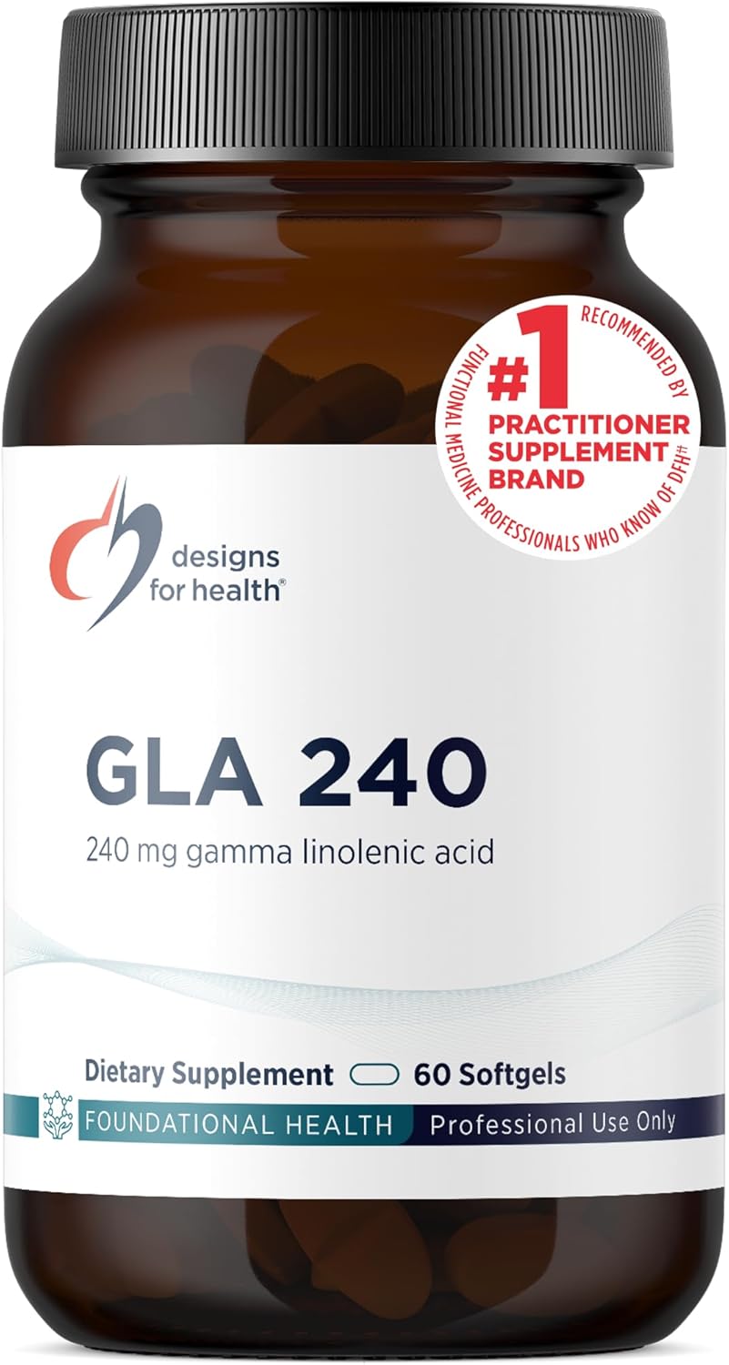 Designs for Health GLA Softgels - Borage Oil Pills, 240mg Gamma Linolenic Acid from Borage Seed - Non-GMO Supplement, May Promote Healthy Skin + Hormonal Balance for Women (60 Softgels)