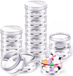Sieral 2 Pack 7 Day Stackable Pill Organizers Round Pill Organizer Case Stackable Weekly Supplements Vitamins Individual Storage Container Boxes Holder Dispenser with Lids for Travel Medicine, Clear