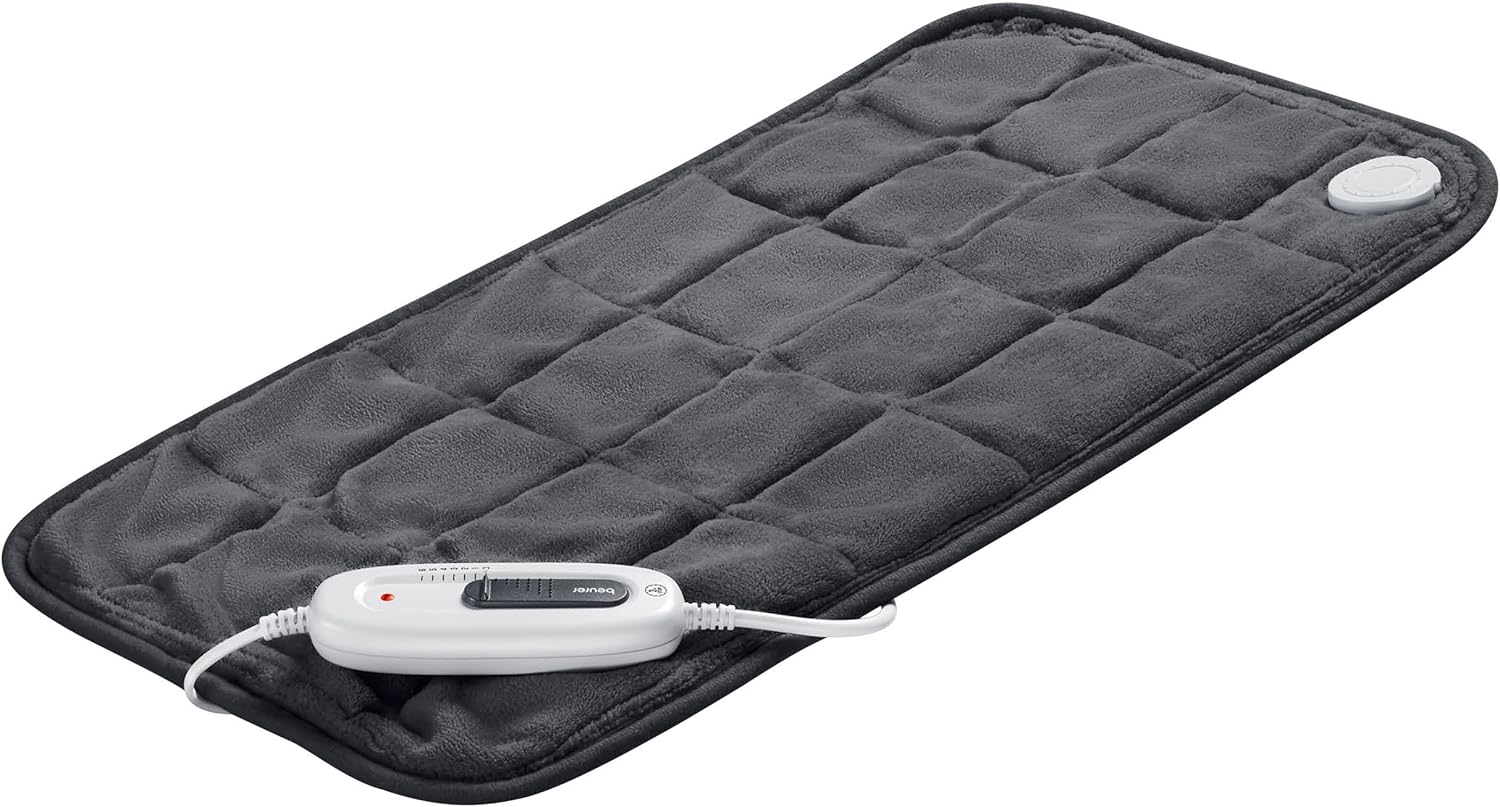 Beurer Weighted Heating Pad, XL Size with Quilted Super Soft Fabric, 6 Heat Levels, Auto Shut Off, Machine Washable, Electric Heated Pads, 3lbs Weight, 12" x 24", UHP27