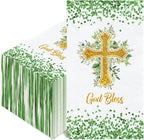 50 PCS God Bless Napkins Baptism Napkins 2 Ply Disposable Paper Hand Towels for Bathroom Religious Decorative Dinner Napkin for First Communion, Christening, Religious Party Decorations