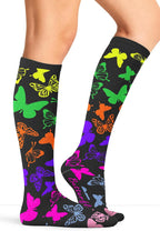 Cherokee Women's 10-15mmHg Compression Socks – Fun Print Knee Highs with Light Support, Soft Feel - PRINTSUPPORT
