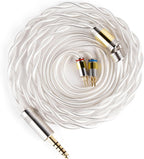 NICEHCK Snowcat IEM Upgrade Cable, 6N OCC IEM Cables, 6N Silver Plated OCC in Ear Monitor Cords for Audiophile Musician Earbuds Replacement Cord (4.4mm mmcx)