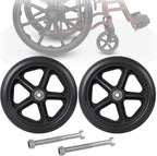 LIGUOYI 2 Pcs Wheelchair Front Caster, 6" 7" 8" Front Wheel & Solid Tyre, 2" (50 Mm) Hub Width, Wheel Replacement for Wheelchair, Replacement Rollator Accessories, Anti-Slip Rubber Wheel