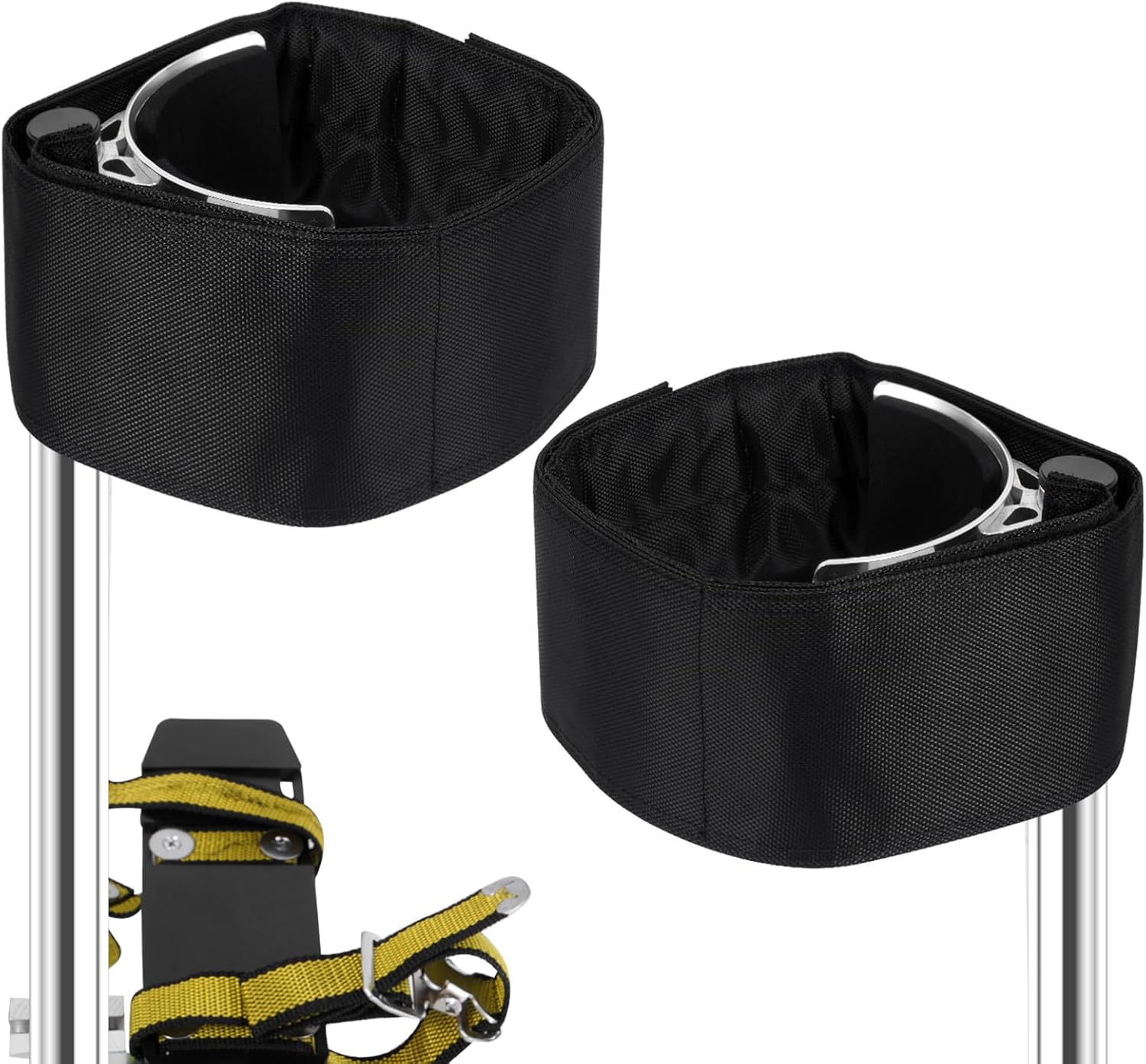 Drywall Stilt Straps (1 Pair) - Heavy Duty Leg Straps with Cushioned Foam Comfort, Adjustable Hook & Loop Fastener for Reliable Fit, Compatible with Various Brands of Stilts