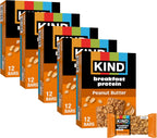 KIND Breakfast Protein Bars, Peanut Butter, Gluten Free, Low Sodium, Healthy Snacks, 8g Protein, 30 Count (30 Packs of 2 Bars)