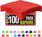 Party Solids Red Napkins Disposable Everyday 100 Pcs 2 Ply Red Dinner Napkins Bulk For Parties & Party Supplies