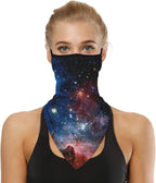 YAYOUREL Neck Gaiter Face Mask Bandanas for Men Women UV Face Scarf Cover Ear Loop Hole Facemask for Fishing Running Cycling