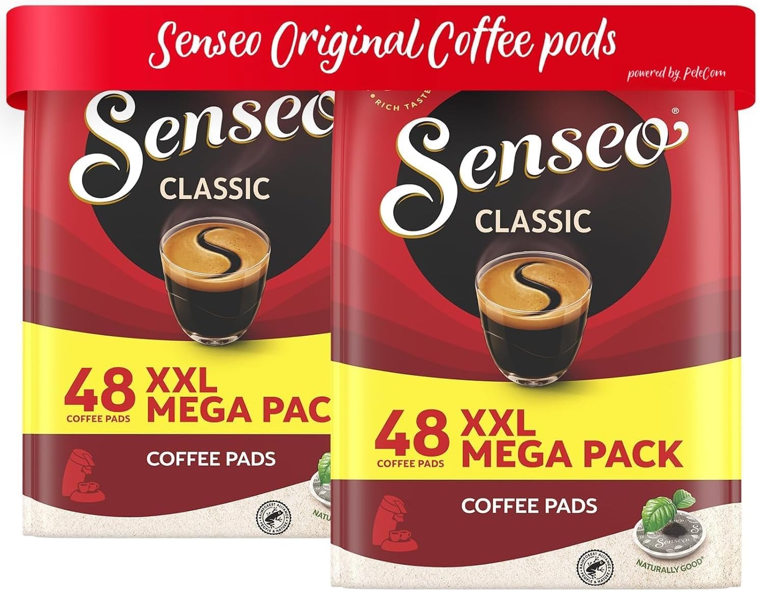 Senseo Classic Medium Roast Coffee Pods – 96 Count (2 Packs) – Smooth & Balanced Flavor with Rich Crema – Single-Serve Coffee Pads Compatible with Senseo & PeleCom Machines