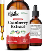 Wild & Organic Cranberry Supplement Drops - Urinary Tract Support for Women & Men - Pure Cranberry Extract Liquid Supplement - Vegan, Sugar & Alcohol-Free Tincture - 2 fl oz