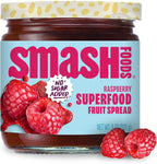 Smash Foods Raspberry Jam | Low-Calorie, No Sugar Added Keto Jam with Upcycled Fruit & Chia Seeds | Vegan, Paleo Superfood Fruit Spread (1 Jar)