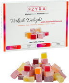 ZYRA Turkish Delight - Woman Owned Brand - Luxury with Assorted Fruit - Rose, Strawberry, Raspberry, Blackberry, Lemon, Orange - Authentic Premium Lokum Confectionery - Gifts for Everyone (16 OZ)