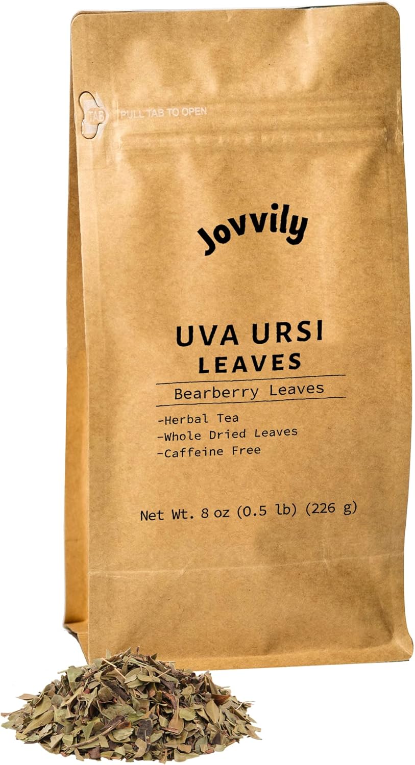 Jovvily Uva Ursi Leaves, Dried & Whole Bearberry, Herbal Tea (8 Ounces)