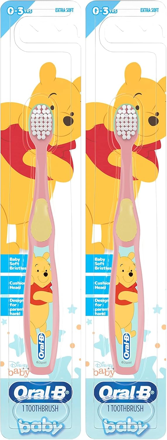 Oral-B Baby Toothbrush Featuring Disney's Pooh, Baby Soft Bristles, 0-3 Years, 1 Count (Pack of 2)