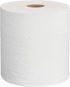 AmazonCommercial 1-Ply White Hardwound Paper Towels, High Capacity Roll, Compatible with Universal Dispensers, FSC Certified, 800 feet per Roll (Pack of 6)